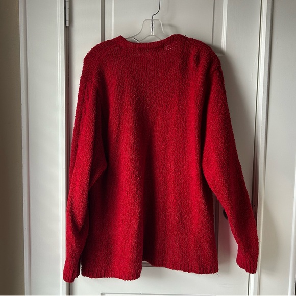 YarnWorks Red Knitted Oversized Cardigan - Picture 3 of 6